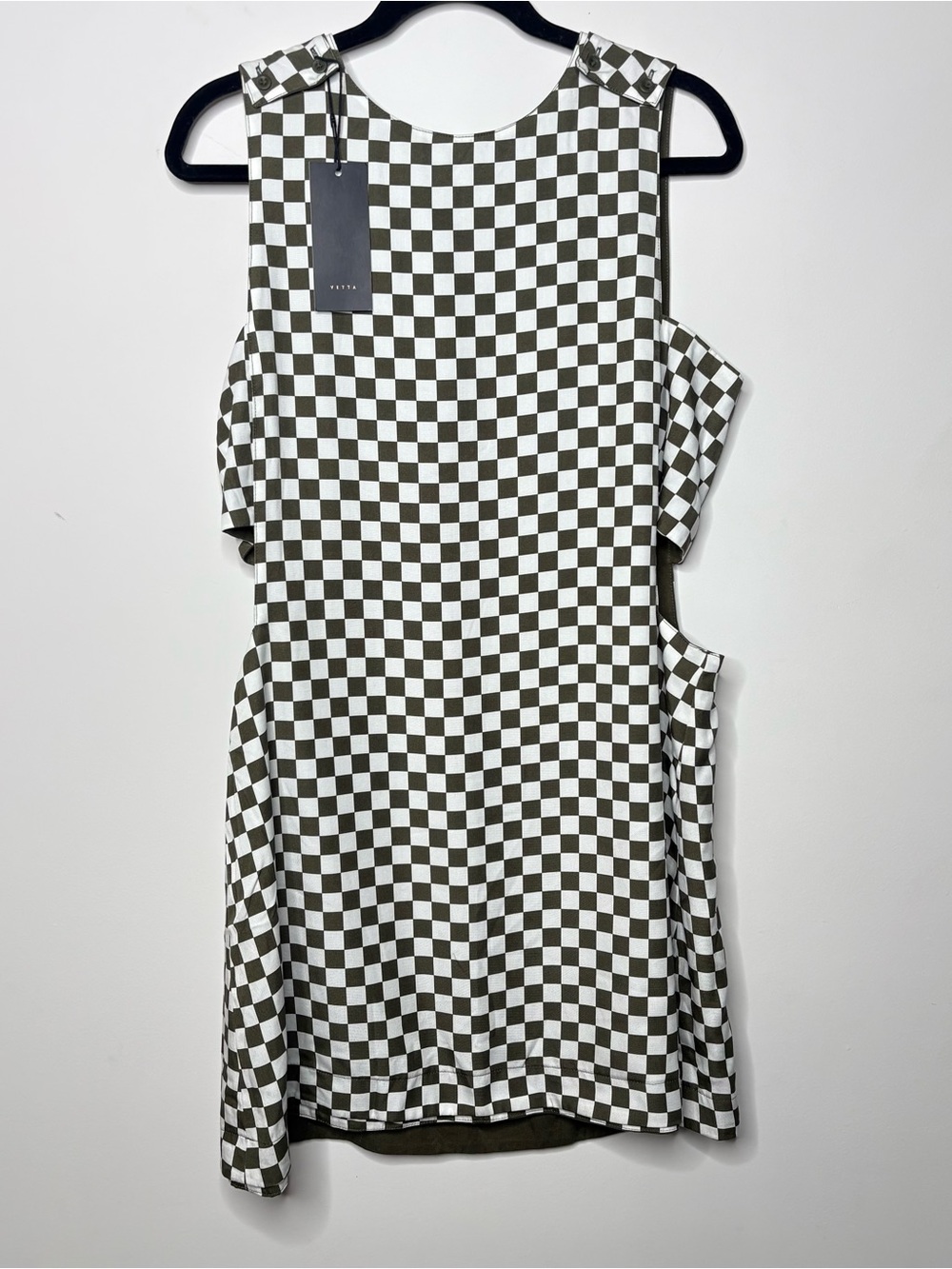 Vetta Checker Print Reversible City Capsule Dress Sleeveless Jumper